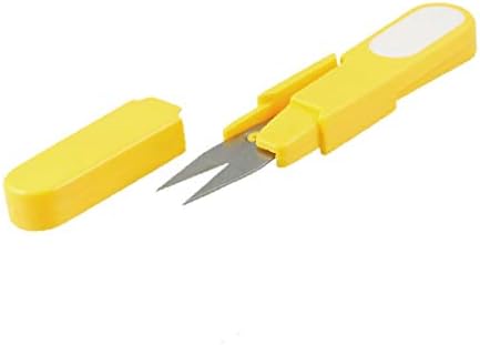 Design de arc de coajă galbenă X-Dree foarfecă de fire pentru tăiere a cusăturii încrucișate (design de arc galben de coajă