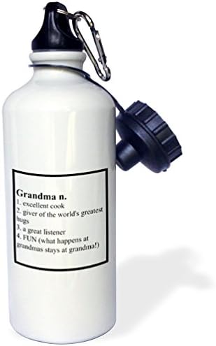 3Drose „Definiția bunicii spunând” Sports Water Bottle, 21 oz, alb