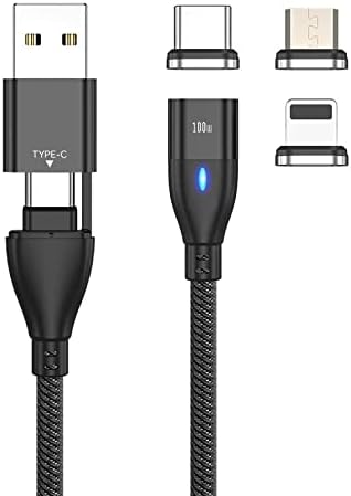 Cablu Boxwave compatibil cu LG Tone Ultra - Cablu Magnetosnap PD AllCHarge, Magnet PD 100W Cablu de încărcare USB Type -C Micro USB pentru LG Tone Ultra - Jet Black