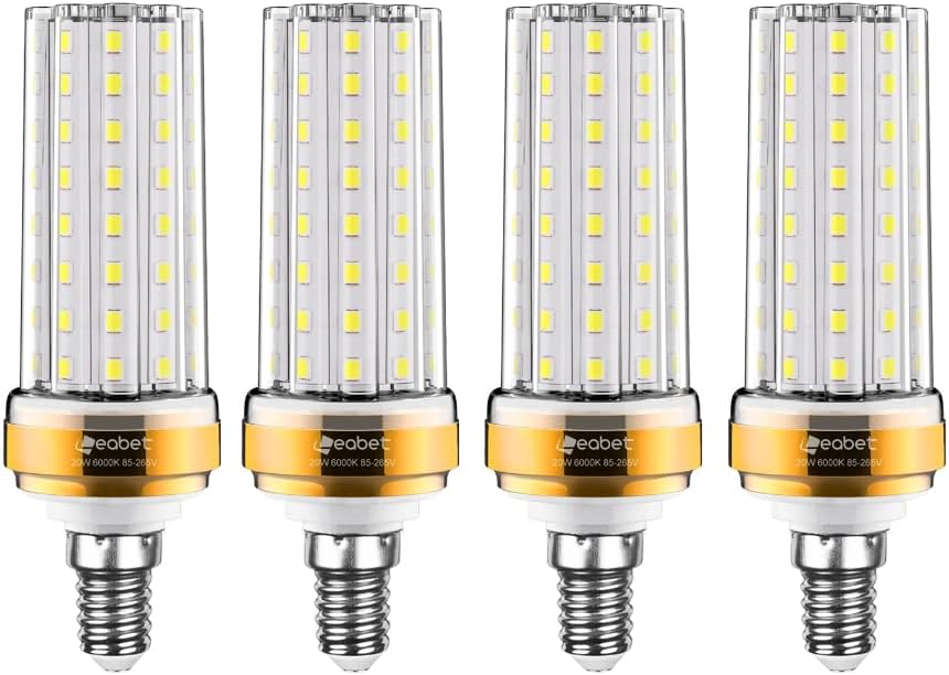 E12 Candelabre LED Becuri, 20W Lumina zilei Alb 6000K lumânare Becuri, 85-100 Watt echivalent, 2000 lumeni candelabru Lumini,