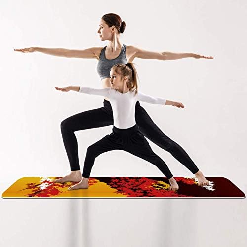 Unicey grosime de exercițiu și fitness 1/4 covoraș yoga cu imprimeu japonez de toamnă pentru yoga pilates și exercițiu de fitness