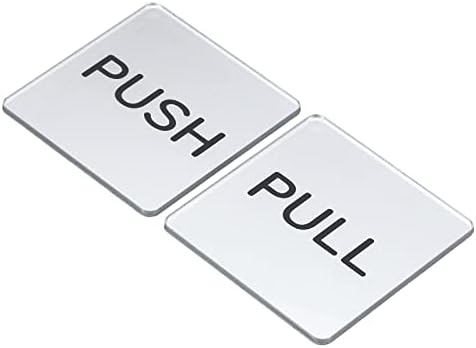 Semn de ușă Patikil Push Put Pull, 8 pachet auto-adeziv marker de perete autocolant acrilic de poartă acrilică pentru magazin