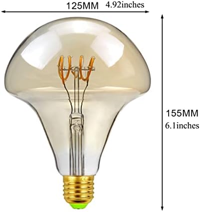 Bec cu Filament LED Edearkar 4W E26 , bec cu LED în formă de nor de ciuperci alb cald 2300k, 320 lumeni, bază E26, AC110-140V,