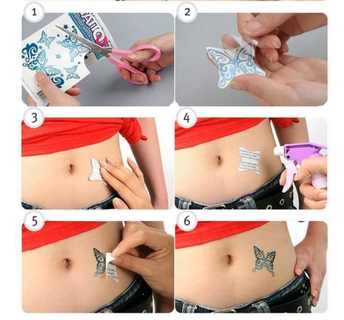 5 PC-uri autocolante de tatuaj vulpe mic model de apă impermeabil de femeie de culoare feminin, culoare drăguță, proaspăt pictat