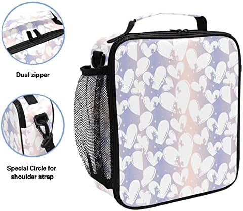 ZZXXB Unicorn Rainbow Print izolat Lunch Bag Box reutilizabil termic Cooler Bag Tote în aer liber Travel Picnic Bag cu curea