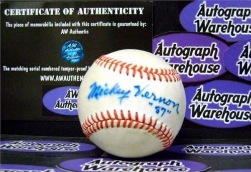 Mickey Vernon Autographed Baseball - baseball -uri autografate