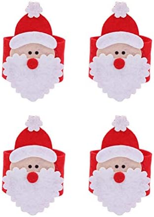 Amosfun Decorație de Crăciun 4pcs Moș Santa Ring Non-țesut Moșcă Santa Buckle Decorații de Crăciun Hotel Buckle Buckle