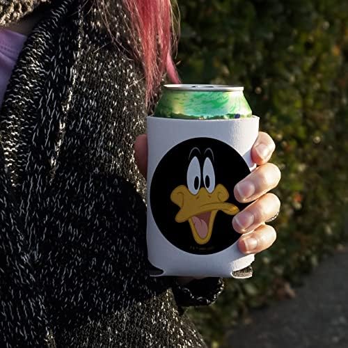 Looney Tunes Daffy Face Can Cooler - Băutură cu mânecă Hugger izolator pliabil - suport izolat pentru băuturi pentru băuturi