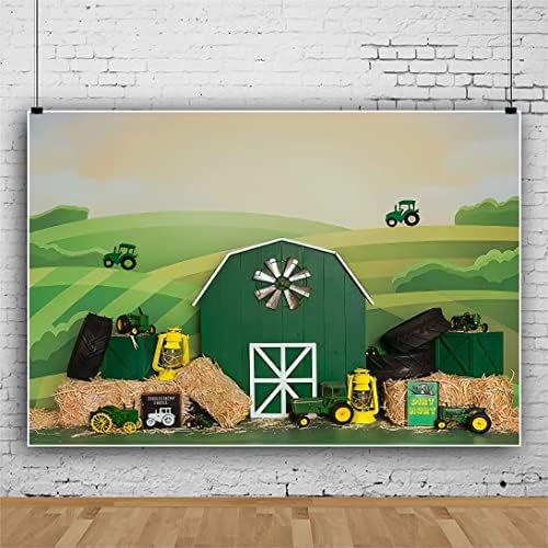 5x3ft Tractor Verde tematice desene animate ferma fundal Ziua de nastere petrecere consumabile pentru băiat fată Happy Birthday