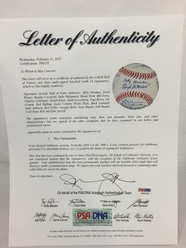 Frumoasă 1975 HOF Induction Day Semnat Baseball PSA ADN COA 24 SIGS Stan Musial - Baseballs autografate