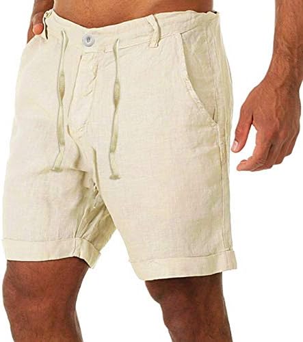 Pantaloni scurți pentru bărbați YMOSRH pentru bărbați Bumbac Bumbac Butoane Pantaloni Casual Lacing Buzunare cu talină Pantaloni