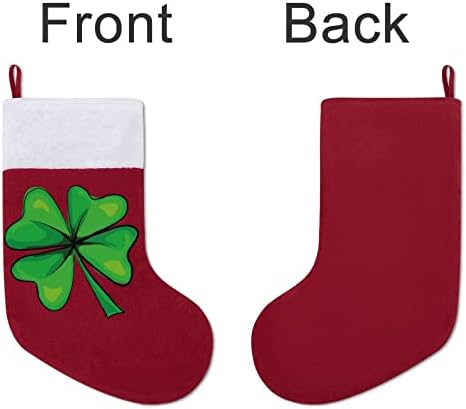 Lucky Clover Red Christmas Christmas Stockings Home Decorațiuni pentru șemineu pentru copaci de Crăciun șosete agățate