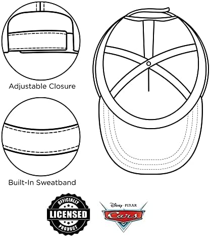 Șapcă de Baseball pentru băieți Disney, pălărie reglabilă pentru copii Lightning McQueen, cu vârste cuprinse între 2 și 4 ani