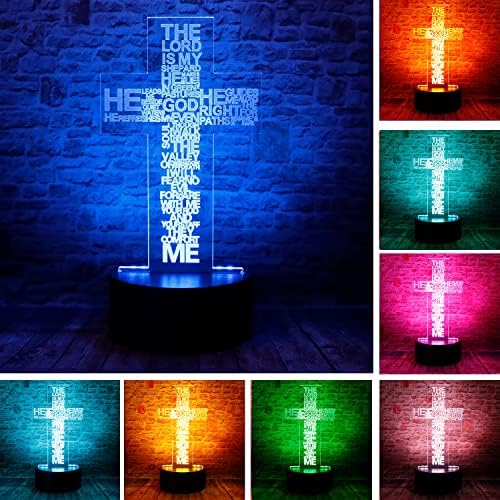 Hristos Isus Cruce 3D LED dormitor Decor somn lampă de masă Cu la distanță 7 culori acrilice Visual Night Light ziua de nastere