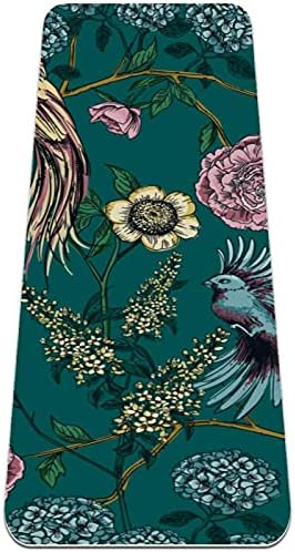 6 mm Mat de yoga grosime, retro garde floare păsări cu flori de primăvară imprimați eco-friendly tpe pentru mizeria pilates