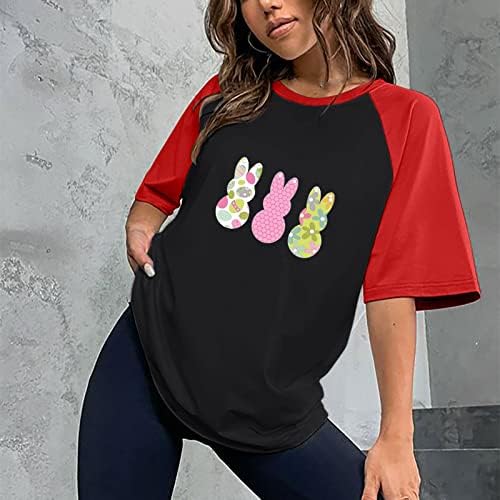 Easter Tee Shirt T-Shirt pentru femei maneca scurta Crewneck imprimare Casual Casual Vrac Tees Top