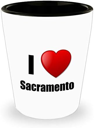 Sacramento Shot Glass I Love City Lover Pride idee de cadou amuzant pentru lichior Lover alcool 1.5 oz Shotglass