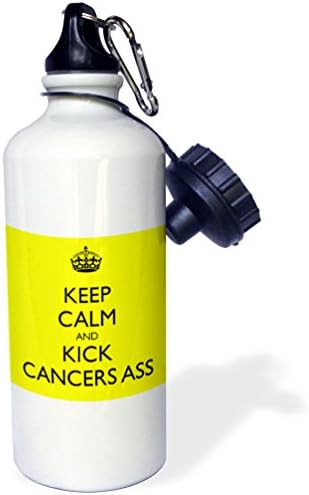 3DROSE „Păstrați calmul și lovitura fundului cancerului” Sport de apă, 21 oz, alb
