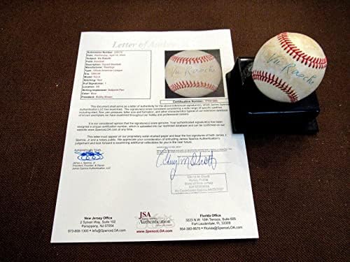 Vic Raschi 6 X WSC New York Yankees Semnat Auto Vintage Oal Baseball PSA JSA LOA - Baseballs autografate