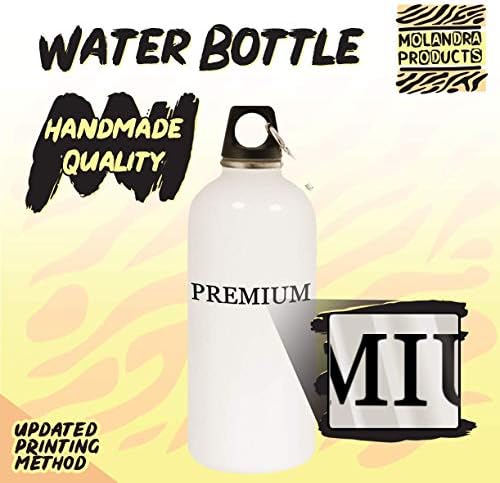 Produse Molandra Antimacassar - 20oz Hashtag Sticlă de apă albă din oțel inoxidabil cu carabină, alb