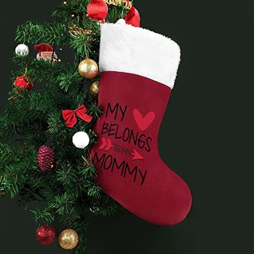 Îmi place mama Socks Christmas Socks Stocking Xmas Tree Santa Ornamente Hanging Decorații pentru șemineu 16,5