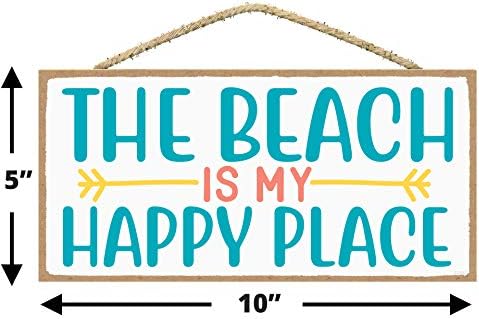 Sarah Joy's The Beach este locul meu fericit - Decor de perete pe plajă - Decor tematic pe plajă pentru casă - Semn de casă