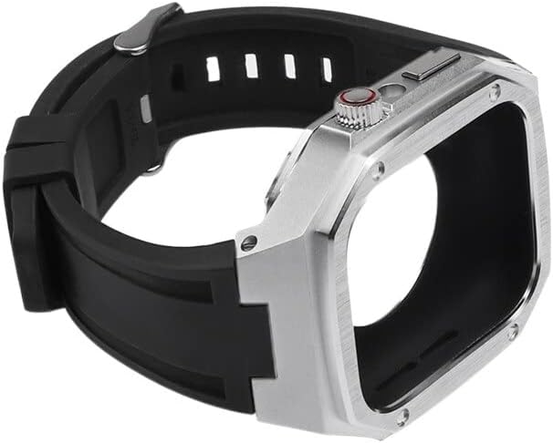 Carcasă metalică cu curea siliconică colorată Kanuz pentru Apple Watch Iwatch SE 8 7 6 5 4 40mm 41mm 44mm 45mm bărbați Înlocuiți