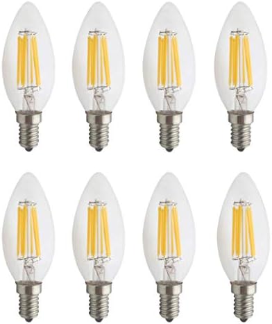 Jcking (pachet de 8 AC 110V-130V 6W E14 Becuri cu Filament LED reglabile lumânare bec LED, led candelabru antic Vintage lumină