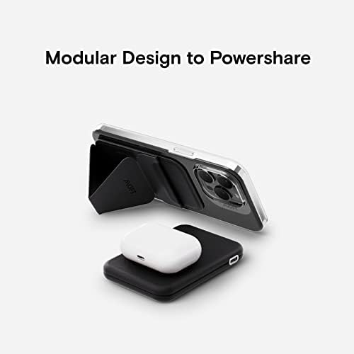 Moft modular telefon magnetic Stand Stand Bank Set, suport pliabil și încărcător wireless portabil cu cablu USB-C magnetic pentru iPhone 14/13/12 Seria, negru