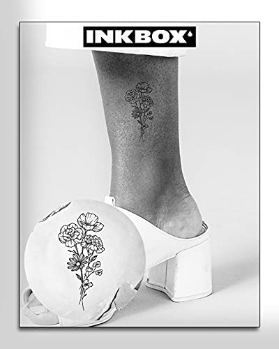Inkbox Tatuaje temporare, tatuaj temporar de lungă durată, include flaneur și amore cu impermeabil de cerneală, durează 1-2