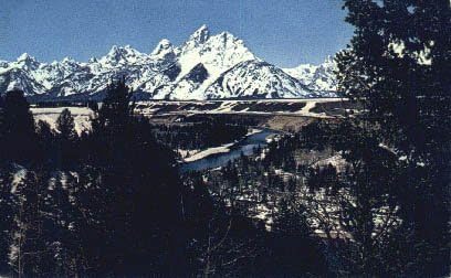 Parcul Național Teton, carte poștală din Wyoming