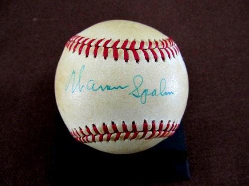 Warren Spahn Braves 300 Win Club Hof semnat automat automat JSA JSA autografat - baseballs autografat