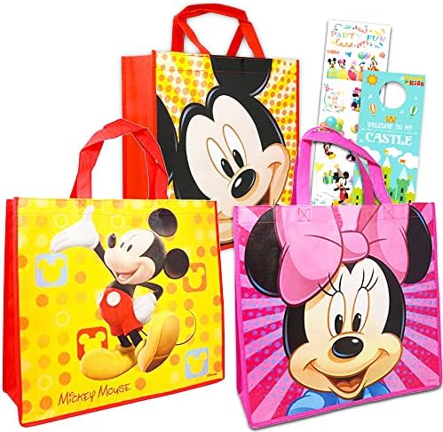 PACKE DE VALOARE Disney Mickey Mouse Mouse - pachet cu 3 pungi de petrecere cu tote reutilizabile cu mouse -ul Mickey și Minnie