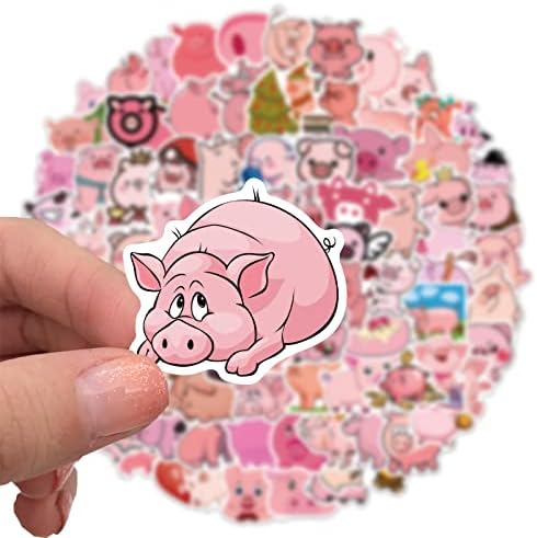 Porc autocolante-100 buc animale Purcel impermeabil roz drăguț Kawaii decalcomanii pentru Laptop apa Botter valiza DIY estetic