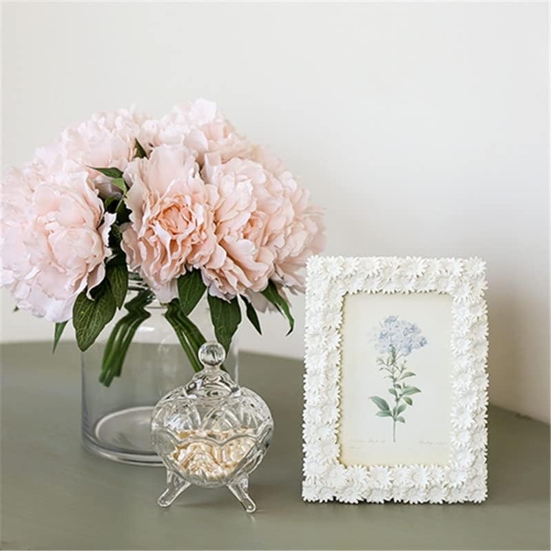 Xjjzs rama foto creativă romantică floare alb bijuterii de modă ramă foto de margarete accesorii pentru casă
