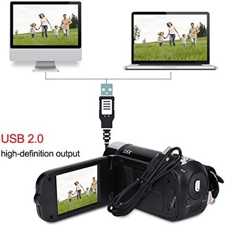 Camconator video handheld FHD 16x Zoom digital, Cameră digitală DV Tragbar cu senzor COMS, difuzor încorporat, ecran rotativ de 270 °, cameră video pentru copii