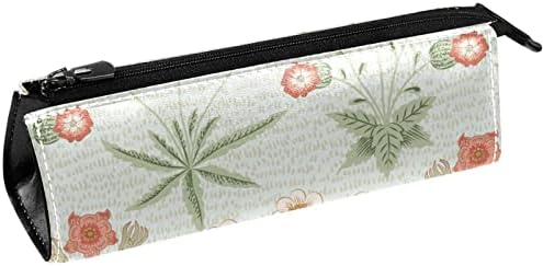 Laiyuhua portabilă elegantă creion pungă din piele Pu din piele, cu fermoar compact, geantă de papetărie pungă cosmetică birou