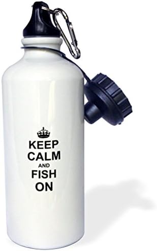 3Drose „Păstrați -vă calmul și peștele pentru a continua cadourile de pescuit pentru pescari Fishrman Flip Straw” Sticlă de