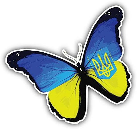KW Vinyl Ucraina Grunge Steag Butterfly Truck Fereastră auto Sticker Bumper Decal 5