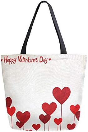 Alaza Valentines Background Canvas Tote Bag pentru femei Călătorie Muncă Cumpărături Alimentație Alimentație Poșetă de Mâner