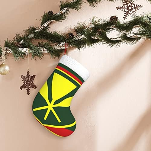QG ZZX Christmas Christmas Christmas Cuties With White Super Soft Plush Plush Kanaka Maoli - Native Hawaiian Flag Stockings
