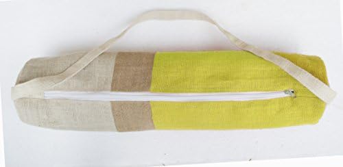 Amore Beaute Beaute Artined Bag Bag pentru Yoga Mat - Galben Burlap Gym Bags în design contemporan de bloc de culori - Yoga