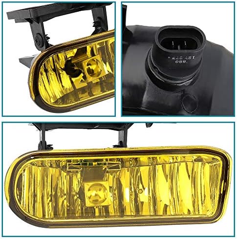 Luminile de ceață IRONTEK Amber Lens se potrivesc pentru Chevrolet 99-02 Silverado 1500 & amp; 2500, 00-02 Silverado 3500, 00-06 Suburban, 00-06 Tahoe 1 pereche ansamblu lampă de ceață pentru bara de protecție