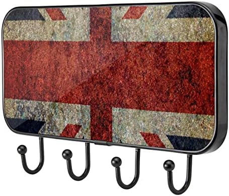 Cârlige de perete pentru cârlige de utilitate atârnată, steag britanic vintage, cârlige de baie cârlige de bucătărie cârlige