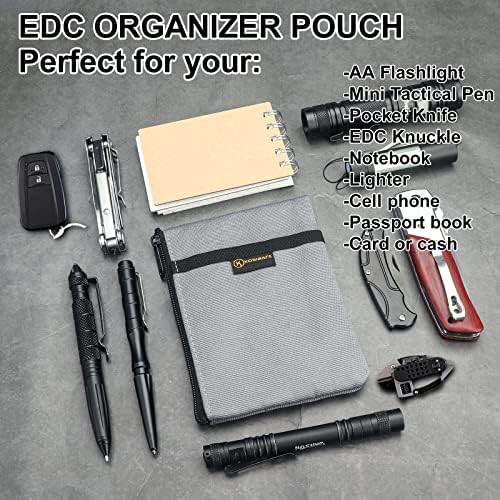 Pungă Kosibate EDC, organizator EDC, pungă de instrumente pentru cuțit/lanternă/pașaport/stilou/card-men's Slim Pocket Organizator pentru transportul zilnic