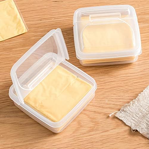 Cutie de brânză pentru depozitarea alimentelor Ptsygant, 2 buc cutie de depozitare feliată cu brânză cu capac, recipiente Organizatoare