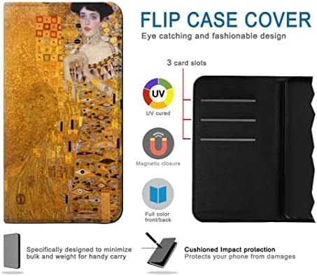 Rw3332 Gustav Klimt Adele Bloch Bauer PU piele Flip caz acoperi pentru iPhone 7, iPhone 8, iPhone SE, iPhone SE 3