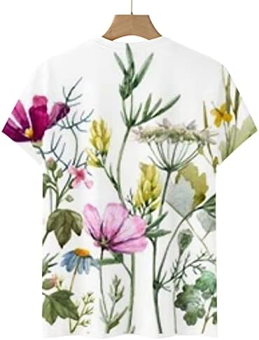 Îmbrăcăminte moda maneca scurta echipajul gât bumbac viță de vie florale Grafic top tricou pentru fete adolescente toamna vara