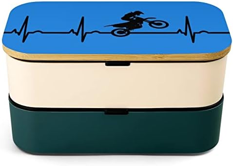 Heartbeat motocicleta prânz Container 2 stivuibile moderne B-en-to cutie cu furculita si lingura pentru luat masa la locul