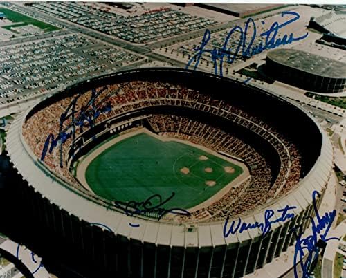 Philadelphia Phillies a autografat 8x10 Foto semnat de 6 jucători: Larry Christenson, Marty Bystrom, Lonnie Smith, Bake McBride,